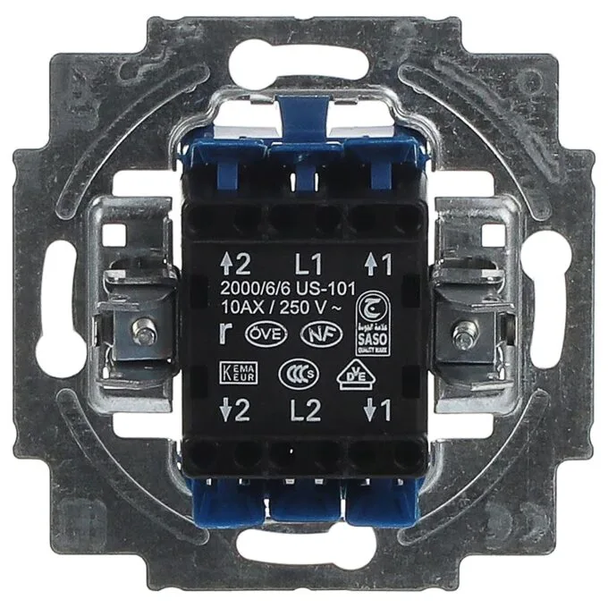 BUSCH JAEGER BJ 2000 6 6 US-101 Doppel-Wechsel-Schalter UP Einsatz — image 4