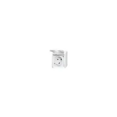 BUSCH JAEGER BJ 20EW-54 Steckdose m.Klappdeckel ocean IP44 alpinweiß