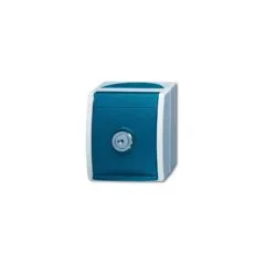 BUSCH JAEGER BJ 20EWSL-53 Steckdose m.Sicherheits- Schloss ocean IP44 grau blaugrün