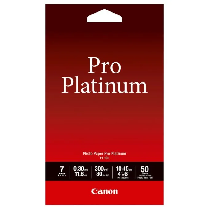 Canon Photo Paper Pro Platinum - 101.6 x 152.4 mm 50 Blatt Fotopapier — image 1