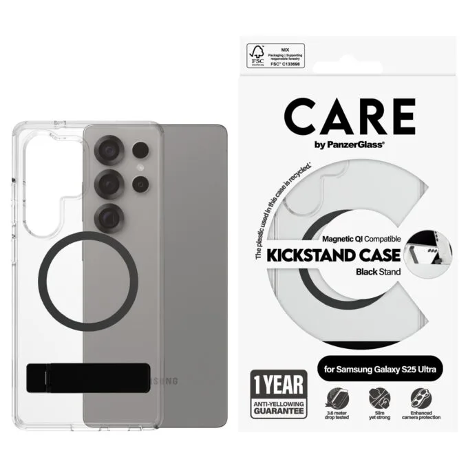 CARE Feature Case Clear w. Kickstand & QI Galaxy S25 Ultra — image 2