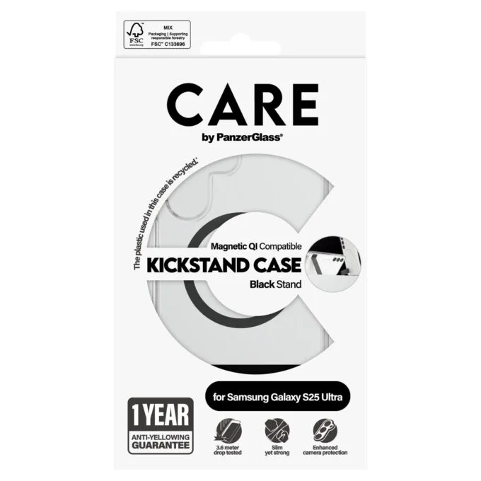 CARE Feature Case Clear w. Kickstand & QI Galaxy S25 Ultra — image 3
