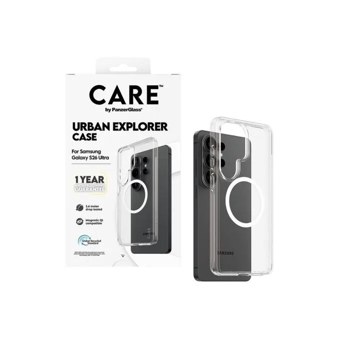 CARE Urban Explorer Case Clear w. White Qi Galaxy S26 Ultra — image 5