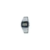 Casio A158WA-1DF Vintage Unisex-Uhr Digital mit Edelstahlarmband, schwarz silber