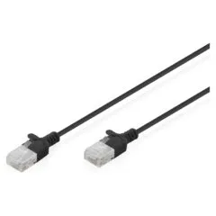 CAT 6 U-UTP Slim Patchkabel, 2 m, Schwarz