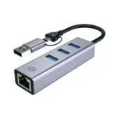 CONCEPTRONIC Adapter USB-C -A3.0- to GbE+3x-A3.0 5Gbs gr