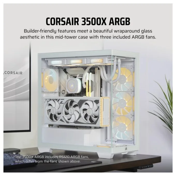 Corsair 3500X ARGB weiß Midi Tower ATX Gaming Gehäuse — image 7