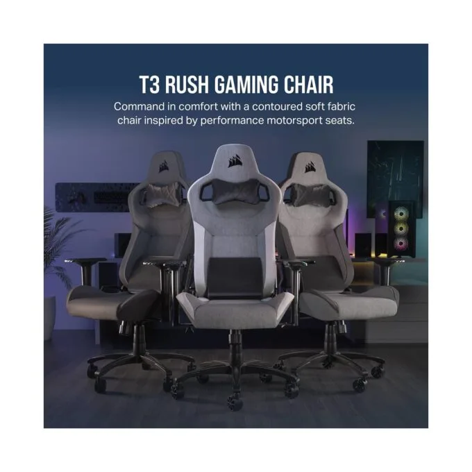 CORSAIR Gaming Stuhl Corsair T3 RUSH Gray White — image 2