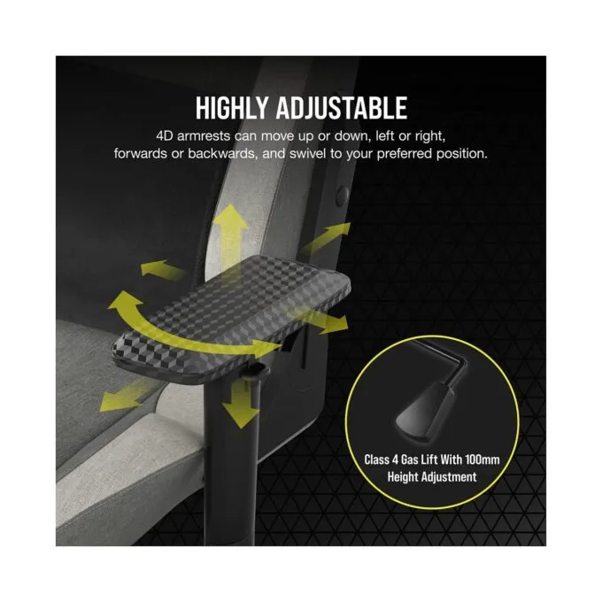 CORSAIR Gaming Stuhl Corsair T3 RUSH Gray White — image 5