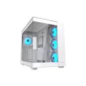 Cougar FV150 RGB White - Mid Tower ATX PC Case - Dual Chamber 400mm GPU - 4 ARGB Fans