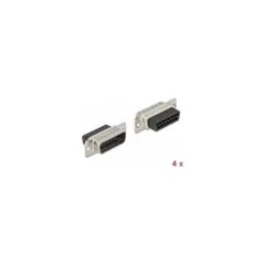 D-Sub 15 Pin Crimp Stecker. Metall. 4 Stück
