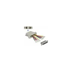 D-Sub 25 Pin Crimp Buchse zu 2 x RJ45 Buchse mit Montagesatz beige