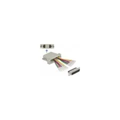 D-Sub 25 Pin Crimp Stecker zu 2 x RJ45 Buchse mit Montagesatz beige