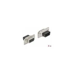 D-Sub 9 Pin Crimp Buchse. Metall. 4 Stück