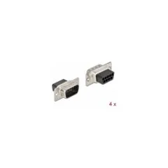 D-Sub 9 Pin Crimp Stecker. Metall. 4 Stück