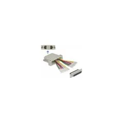 D-Sub HD 44 Pin Crimp Buchse zu 2 x RJ45 Buchse mit Montagesatz beige