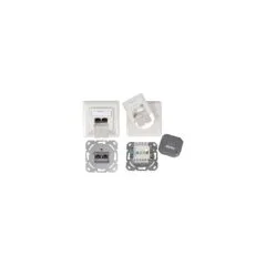 Datendose Cat.6 250MHz oben unten,Unterputz,2xRJ45,weiß