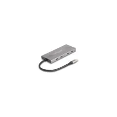 DELOCK 7 Port USB Hub 10 Gbps mit 4 x USB Type-C Buchse und 3 x USB Typ-A Buchse mit PD 80 W