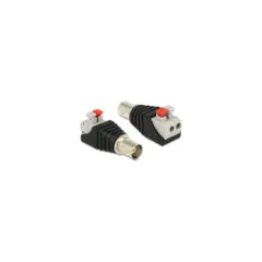 Delock Adapter BNC Buchse to Terminalblock mit Drucktasten 2 Pin