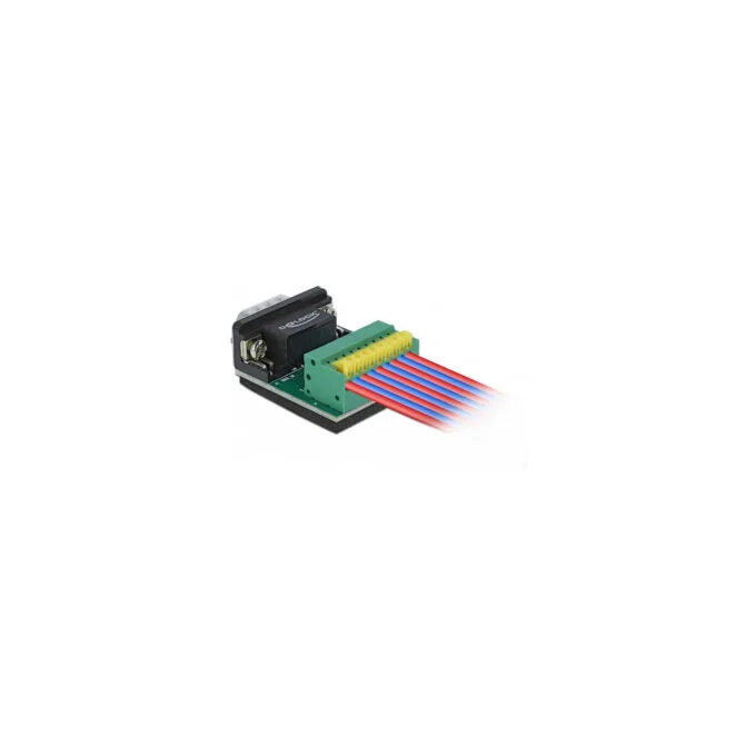Delock Adapter D-Sub 9 Pin Stecker zu Terminalblock 9 Pin mit Drucktaster — image 2