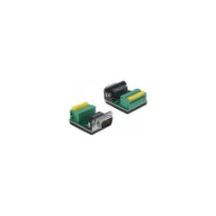 Delock Adapter D-Sub 9 Pin Stecker zu Terminalblock 9 Pin mit Drucktaster