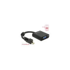Delock Adapter mini DisplayPort 1.2 Stecker mit Schraube to VGA Buchse schwarz
