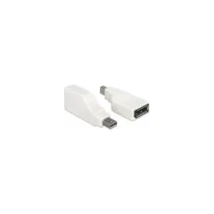 Delock Adapter mini DisplayPort 1.2 Stecker to DisplayPort Buchse 4K 90° gedreht weiß