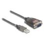 Delock Adapter USB 2.0 Typ-A zu 1 x Seriell RS-232 D-Sub 9 Pin Stecker mit Muttern mit 3 x LED 0.2 m