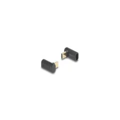 Delock Adapter USB 40 Gbps USB Type-CTM PD 3.1 240 W Stecker zu Buchse gewinkelt 8K 60 Hz