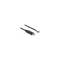 Delock Adapterkabel USB 2.0 Typ-A zu seriell RS-232 mit 9 offenen Kabelenden + Schirmung 0.5 m