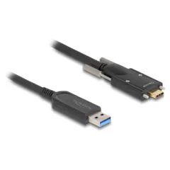 Delock Aktives Optisches Kabel USB 10 Gbps Typ-A Stecker zu USB Type-CTM Stecker mit Schrauben seitlich 5 m