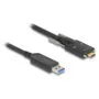 Delock Aktives Optisches Kabel USB 10 Gbps Typ-A Stecker zu USB Type-CTM Stecker mit Schrauben seitlich 5 m