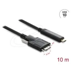Delock Aktives Optisches Kabel USB 10 Gbps USB Type-C Stecker zu Typ Micro-B Stecker mit Schrauben 10 m