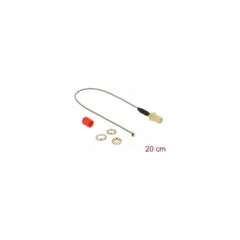 DELOCK Antennenkabel RP-SMA Buchse zum Einbau Ferritkern zu I-PEX Inc. MHF I Stecker 1.13 20cm Gewindelnge 10mm
