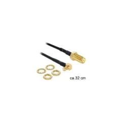 DELOCK Antennenkabel RP-SMA Buchse zum Einbau zu MCX Stecker 90 320mm