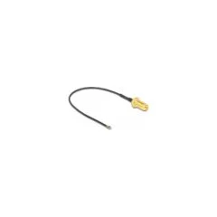 DELOCK Antennenkabel RP-SMA Buchse zum Einbau zu MHF 4L LK Stecker 1.37 10cm Gewindelnge 10mm