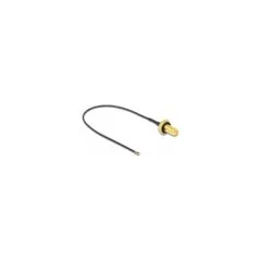 DELOCK Antennenkabel RP-SMA Buchse zum Einbau zu MHF 4L LK Stecker 1.37 20cm Gewindelnge 10mm spritzwassergeschtzt