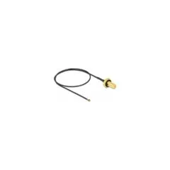 DELOCK Antennenkabel RP-SMA Buchse zum Einbau zu MHF 4L LK Stecker 1.37 35cm Gewindelnge 10mm spritzwassergeschtzt