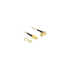 Delock Antennenkabel RP-SMA Stecker 90° to RP-SMA Buchse zum Einbau RG-316 16 cm