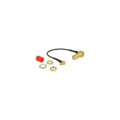 DELOCK Antennenkabel SMA 90 Buchse zum Einbau to MMCX 90 Stecker 10cm 1.37 Gewindelnge 13mm