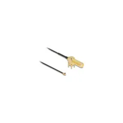 Delock Antennenkabel SMA 90° PCB Buchse zum Einbau zu I-PEX Inc.. MHF® I Stecker 1.13 15 cm Gewindelänge 15 mm