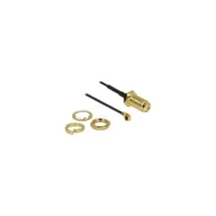 DELOCK Antennenkabel SMA Buchse zum Einbau zu I-PEX Inc. MHF I Stecker 1.13 7cm Gewindelnge 10mm