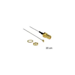 Delock Antennenkabel SMA Buchse zum Einbau zu I-PEX Inc.. MHF® II Stecker 0.81 20 cm Gewindelänge 10 mm