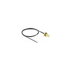 DELOCK Antennenkabel SMA Buchse zum Einbau zu MHF 4L LK Stecker 1.37 50cm Gewindelnge 10mm spritzwassergeschtzt