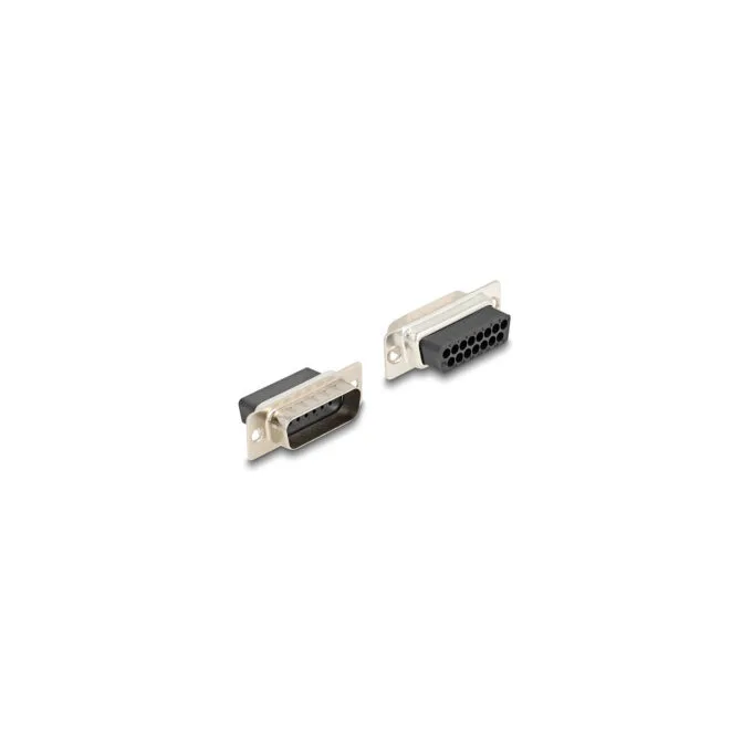 Delock D-Sub 15 Pin Stecker zu RJ45 Buchse Montagesatz gelb — image 2