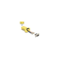 Delock D-Sub 9 Pin Buchse zu RJ12 Buchse Montagesatz gelb