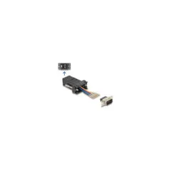 Delock D-Sub 9 Pin Stecker zu RJ12 Buchse Montagesatz schwarz
