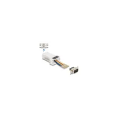 Delock D-Sub 9 Pin Stecker zu RJ45 Buchse Montagesatz weiß