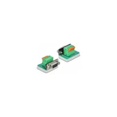 Delock D-Sub9 Buchse zu Terminalblock mit Drucktaster vertikal