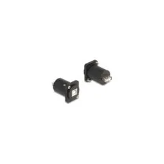 Delock D-Typ Modul USB 2.0 Typ-B Buchse zu Typ-A Buchse mit Schrauben schwarz